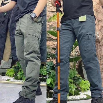 戶外工裝褲男秋季厚款寬松速干褲戰術登山褲女防風防水軟殼沖鋒褲