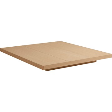 hoi!林氏木業空島無床頭雙人150x200懸浮床架 UV1A-原木色 (無燈款)