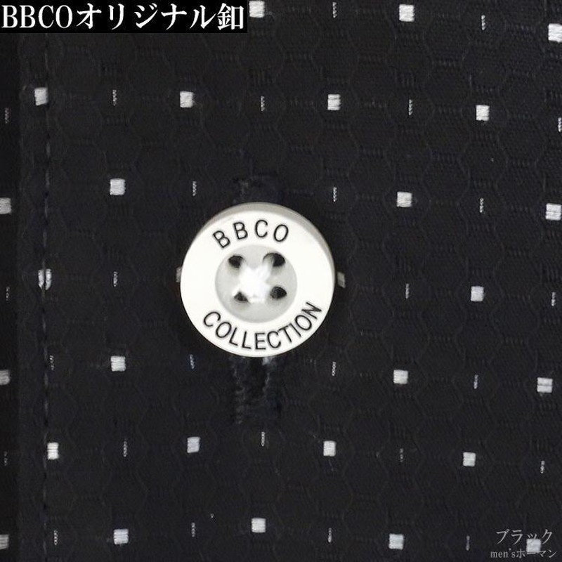 日本製 BBCO COLLECTIONビビコ 白ドット柄 変形釦ダウン 2枚衿 ロゴ ...