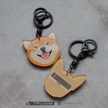 客製化電子載具鑰匙圈 毛小孩/ 發票載具 寵物頭像 手機載具 超商條碼