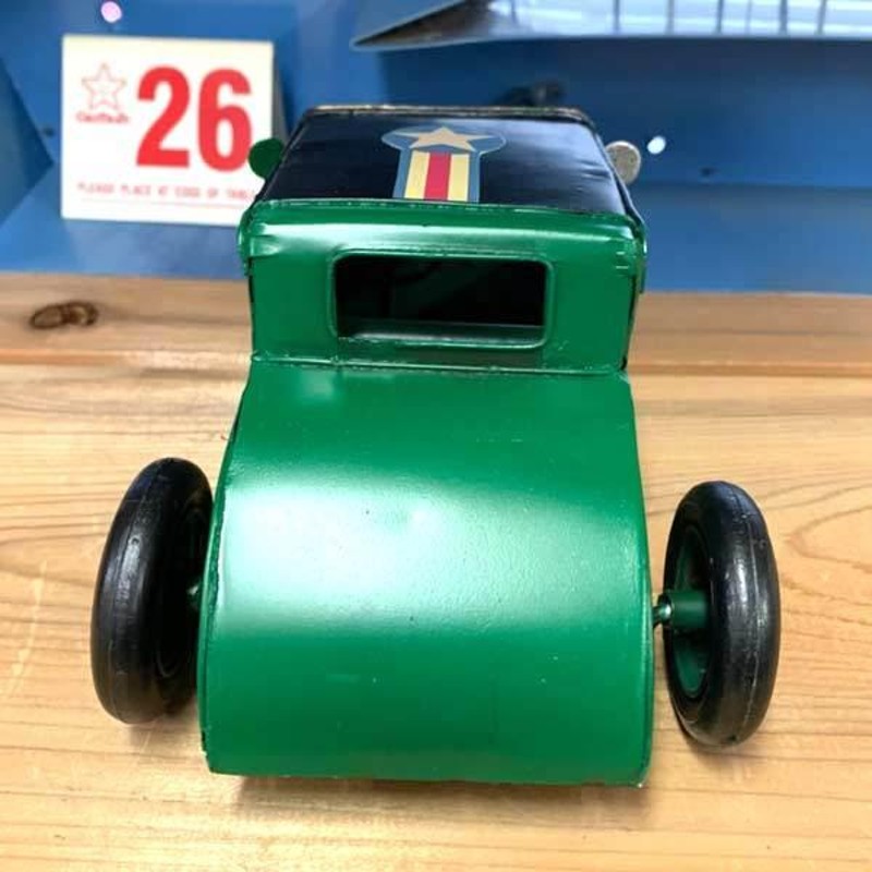 ヴィンテージ ホットロッド カー GREEN HOT ROD ブリキ ミニカー