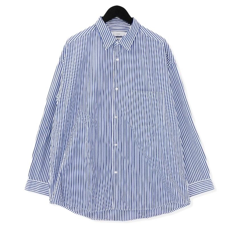 THOMAS MASON for Graphpaper グラフペーパー 長袖シャツ GM204-50227B Oversized Regular  Collar Shirt ホワイト/ブルー F 20016221 | LINEショッピング