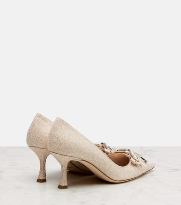 Jimmy Choo Auria 70 crystal-embellished glitter pumps