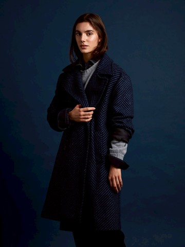 doppiaa Aalbany Virgin Wool Herringbone Coat