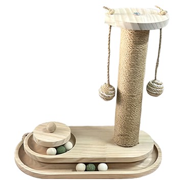 毛皇上 劍麻貓抓柱 吉象球貓抓球  短版  原木色  1組