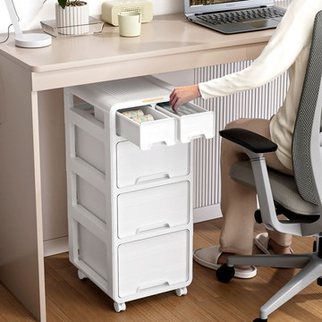 抽屜式收納櫃辦公室A4文件儲物櫃家用桌下多層可移動免安裝置物櫃【HT】