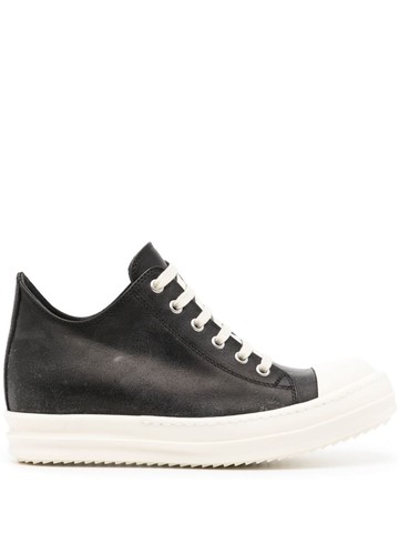 Rick Owens - contrasting-toecap leather sneakers - women - Calf Leather/Calf Leather/Rubber - 36.5 - Black