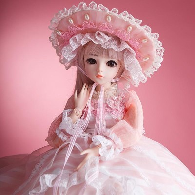 アンティークドール♡ピンクドレスの女の子♡ アンティーク ビスクドール 西洋人形 Doll ピンクドレス 40cm