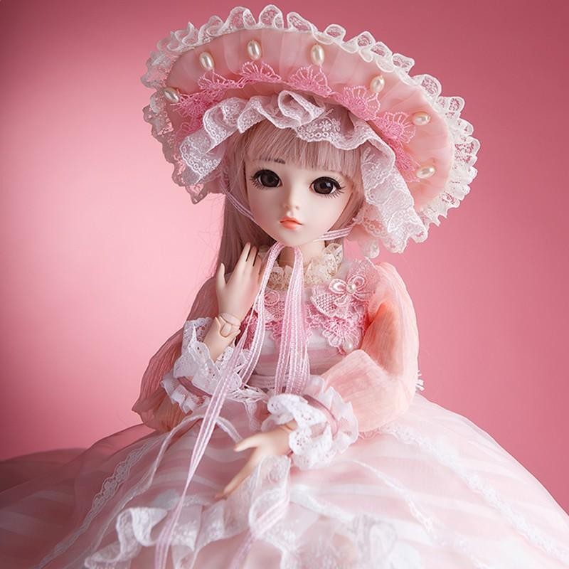 球体関節人形 BJD 女の子 人形 姫 SD ピンクドレス 着せ替え カスタム 