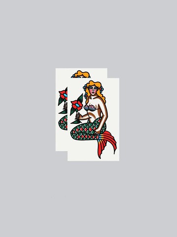 Sea Maiden Tattoo Sticker Pair 2 Sale