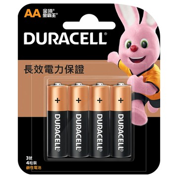 DURACELL 金頂 鹼性 3號 AA 電池 4顆入 /卡裝【APP滿額下單4%點數(單一帳號最高1000點)】7/31止