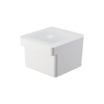 日本【YAMAZAKI】tower手把密封保鮮盒(白)方形1500ml