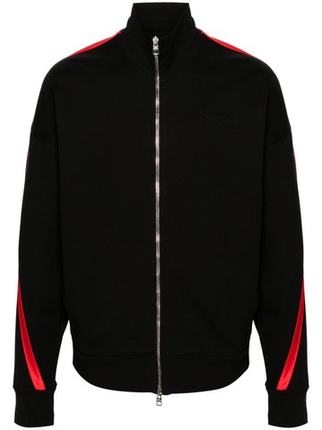 Alexander McQueen - striped zip-up jacket - men - Cotton - XL - Black