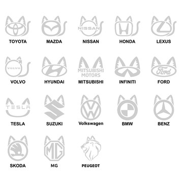 反光屋FKW 車廠 貓耳 3M反光貼紙 汽車貼紙 BMW MG SKODA SUZUKI TESLA LEXUS 車貼