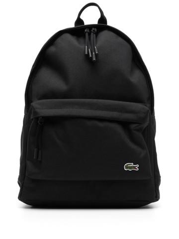 Lacoste - logo-embroidered piqué backpack - unisex - Polyester - One Size - Black