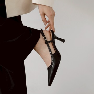 [SAPPUN] Peony 尖頭側邊造型後空鞋 (5/7cm)