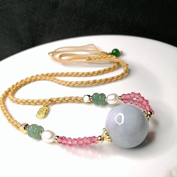 金銀財寶Jinyincaibao 緬甸玉翡翠A貨 紫底編織項鍊