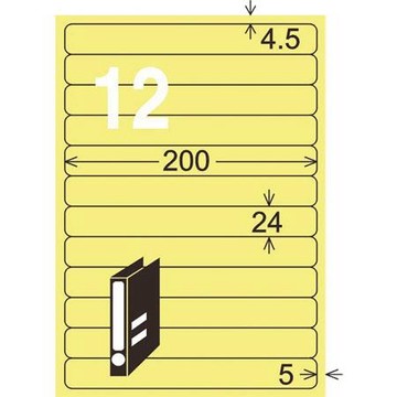 龍德三用列印電腦標籤/LD-864-Y-A/淺黃/12格/105張/盒