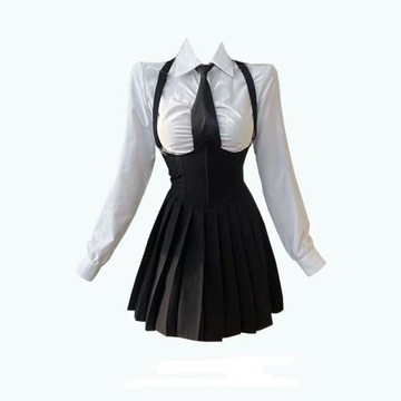 200斤JK復古白襯衫高腰半身裙套裝外貿特大碼女裝速賣通亞馬遜潮