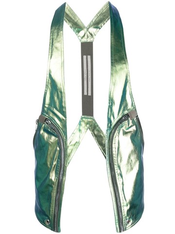Rick Owens - harness-style iridescent vest - men - Cotton/Polyester/Foam Rubber/Cotton/Polyamide/Calf Leather - 46 - Blue