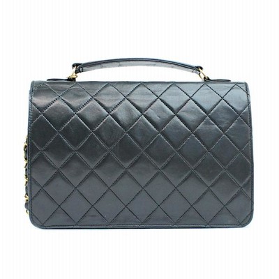 シャネル CHANEL ラムスキン 黒 ダブル ターンロック ココマーク シャネル CHANEL ラムスキン 黒 ダブル ターンロック ココマーク