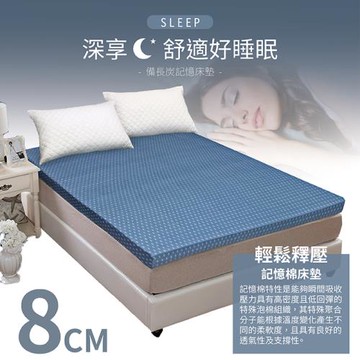 Victoria 備長碳記憶床墊-雙人藍(5*6.2)-8cm