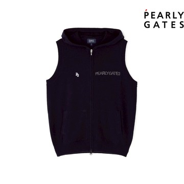 【ṔEARLY GATES】女款深藍色柔軟舒適極輕保暖優伸縮性佳連帽喀什米爾背心 JLW63036