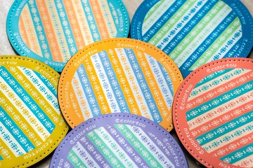 舊式鐵閘通花手工皮革杯墊 ( 多種顏色)