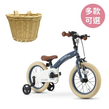 Qplay Miniby多功能兒童自行車14吋+置物竹籃(2色可選)滑步車 腳踏車