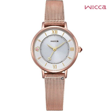 CITIZEN 星辰錶 WICCA 系列 閃耀愛戀太陽能腕錶(KP3-465-21)-28mm-白面米蘭帶【刷卡回饋 分期0利率】【APP下單點數13倍送】