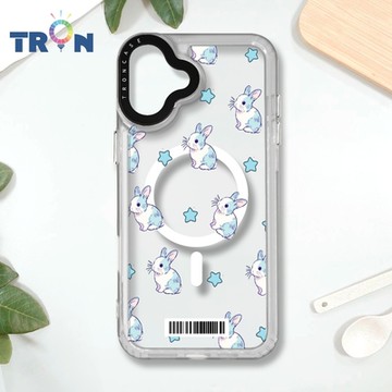 TRON IPHONE 16 PLUS 手繪小兔子透明殼 防摔 MAGSAFE 磁吸 太空載具殼 透白 手機殼
