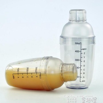 買一送一調酒杯雪克杯帶刻度搖酒器耐摔防燙奶茶PC樹脂雪克壺調酒器搖搖杯 童趣屋
