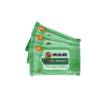 依必朗抗菌濕紙巾10片x3包入-綠茶