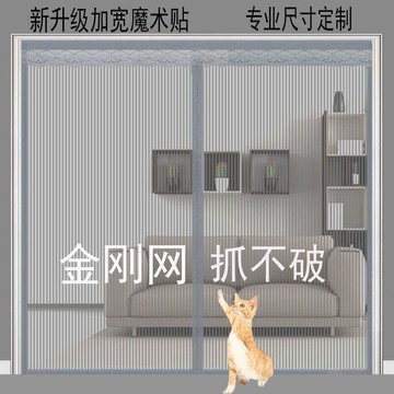 【可訂做尺寸】門簾　家用高檔磁吸門簾　加密夏季大門防通風紗門網紗紗窗磁鐵蚊帳