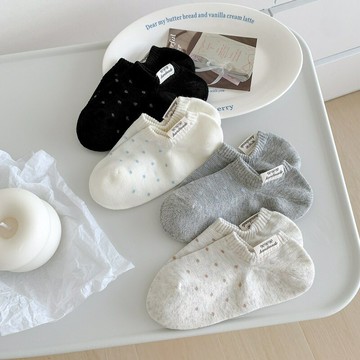 無骨波點襪子女短襪夏季薄款波點短筒淺口ins潮運動夏天女生船襪鑫弘-素時衣櫥