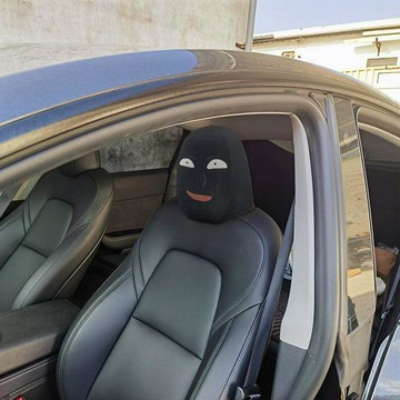 upton特斯拉車載黑影人MODEL 3 Y頭靠頭枕套物理哨兵頭套 名偵探