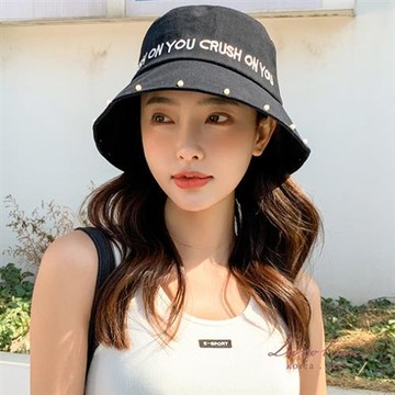 網紅款珍珠鉚釘CRUSH ON YOU 漁夫帽 73391