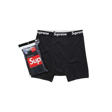Supreme HANES BOXER BRIEF (4PACK) BLACK 純棉四角內褲 運動四角褲 SUP-493
