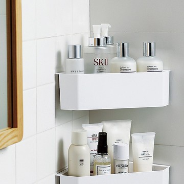 日本霜山 免鑽釘無痕壁掛式轉角置物架