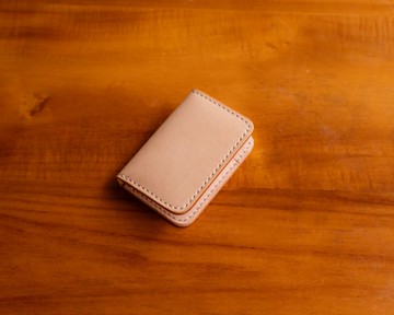 天然植物鞣皮革立式錢包