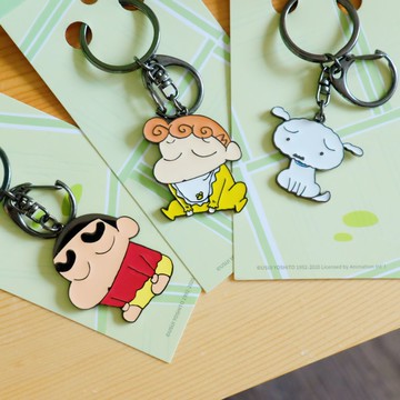 《蠟筆小新》正版授權 ＱＱ被罵系列 金屬吊飾 鑰匙圈