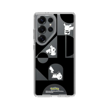 Galaxy S25 Ultra Clear 透明 - 寶可夢 Pokemon - 皮卡丘與積木-黑白版