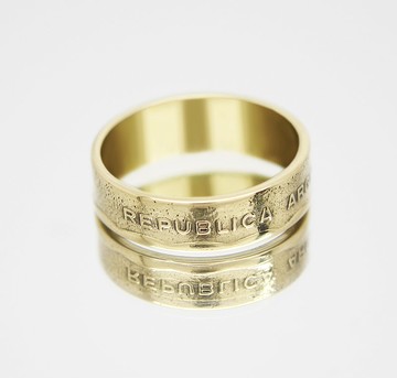 阿根廷硬幣戒指 10 分 1986 年男士硬幣戒指 女士硬幣戒指