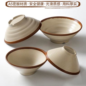 密胺面碗面館專用創意復古米線碗商用特色重慶小面碗仿瓷樹脂懷舊