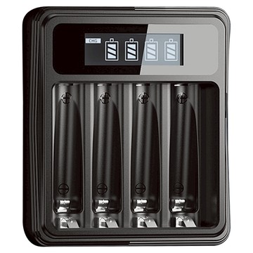 8馬赫 1.5V鋰電池充電器 4槽獨立快充 液晶顯示 3號4號電池  1個