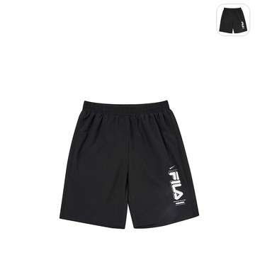 【FILA】KIDS 孩童款 平織五分褲-黑色 1SHZ-4910-BK