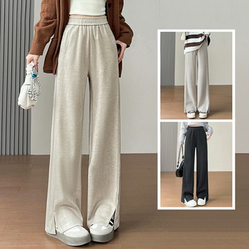 ＊ORead＊高腰窄版直筒人字紋加厚加絨褲子(3色S~5XL)