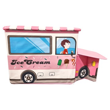 粉紅色冰淇淋車玩具收納箱  粉紅色冰淇淋車  1個