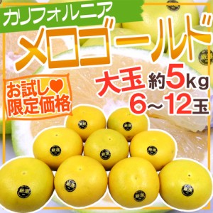 カリフォルニア産 ”メロゴールド” 大玉 6～12玉前後 約4.5kg前後 お試し価格 送料無料