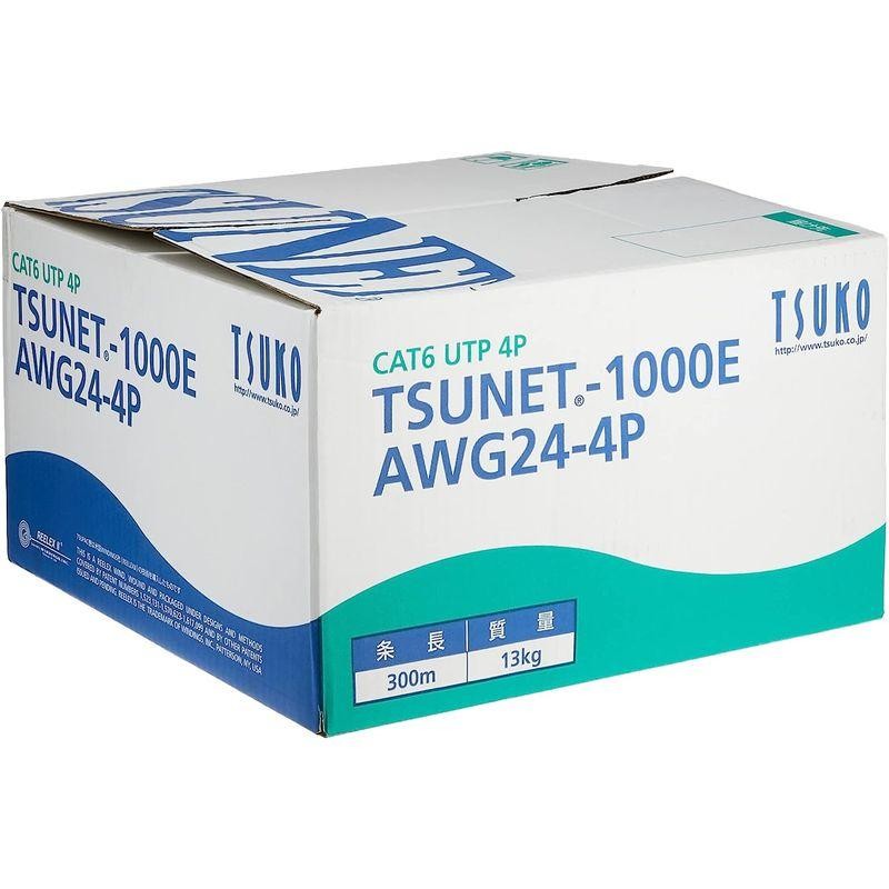 通信興業 CAT6 LANケーブル (300m巻き) TSUNET-1000E AWG24-4P (橙